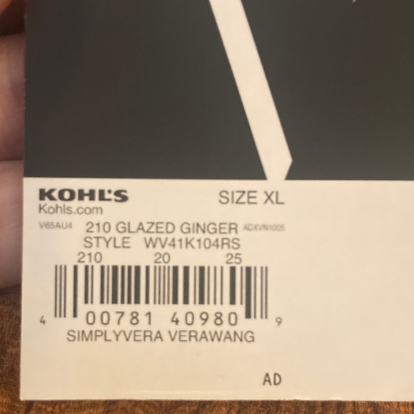 Simply Vera Vera Wang Textured Rust Tee - Picture 3 of 3